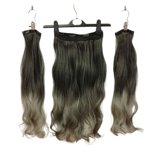 Ankarada 1 Adet Yarımay Çıtçıt 2 Adet Yan Çıt Çıt Postiş Siyah Koyu Gri Ombre