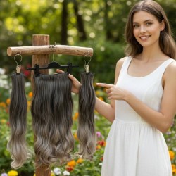 Ankarada 1 Adet Yarımay Çıtçıt 2 Adet Yan Çıt Çıt Postiş Siyah Koyu Gri Ombre