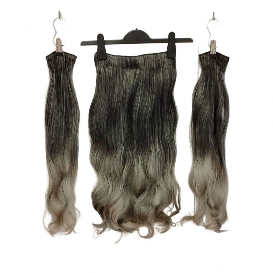 Ankarada 1 Adet Yarımay Çıtçıt 2 Adet Yan Çıt Çıt Postiş Siyah Koyu Gri Ombre