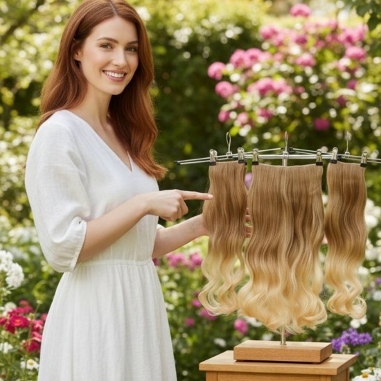 Ankarada 1 Adet Yarımay Çıtçıt 2 Adet Yan Çıt Çıt Postiş Açık Karamel Dore Sarı Ombre