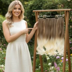 Ankarada 1 Adet Yarımay Çıtçıt 2 Adet Yan Çıt Çıt Postiş Açık Karamel Platin Ombre