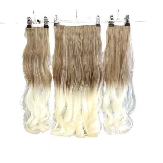 Ankarada 1 Adet Yarımay Çıtçıt 2 Adet Yan Çıt Çıt Postiş Açık Karamel Platin Ombre