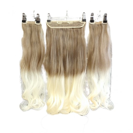 Ankarada 1 Adet Yarımay Çıtçıt 2 Adet Yan Çıt Çıt Postiş Açık Karamel Platin Ombre