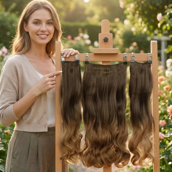 Ankarada 1 Adet Yarımay Çıtçıt 2 Adet Yan Çıt Çıt Postiş Fındık Kabuğu Ombre