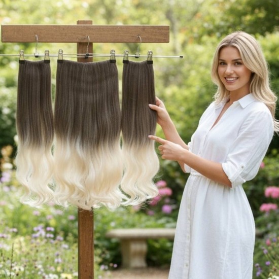 Ankarada 1 Adet Yarımay Çıtçıt 2 Adet Yan Çıt Çıt Postiş Küllü Kumral Platin Ombre