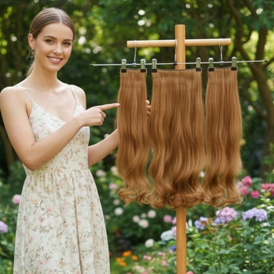 Ankarada 1 Adet Yarımay Çıtçıt 2 Adet Yan Çıt Çıt Postiş Kumral Karamel Ombre